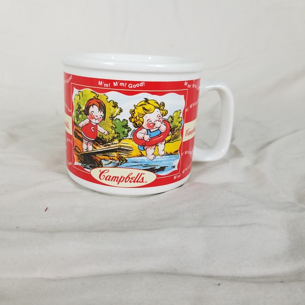Campbell's Soup Mug Unisex OS White Excellent 2000 Houston Harvest‎ Kids Retro